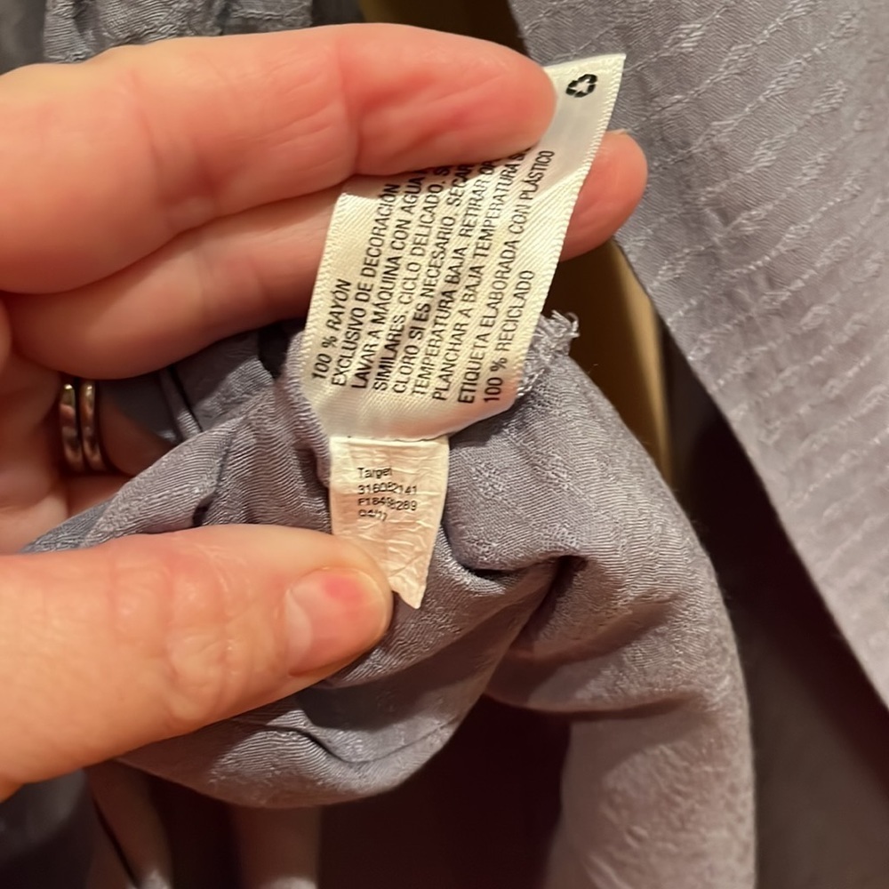 Knox Rose boho style size Small long sleeve lavender blouse w/embroidery - Picture 7 of 9